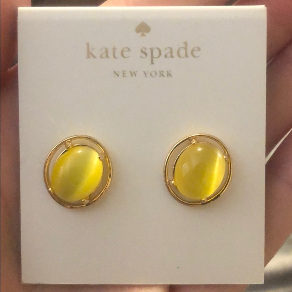 Kate Spade yellow stone stud earrings